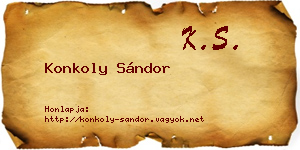 Konkoly Sándor névjegykártya